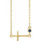 14K Yellow Lab-Grown Blue Sapphire Sideways Cross 16-18