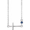 Sterling Silver Lab-Grown Blue Sapphire Sideways Cross 16-18