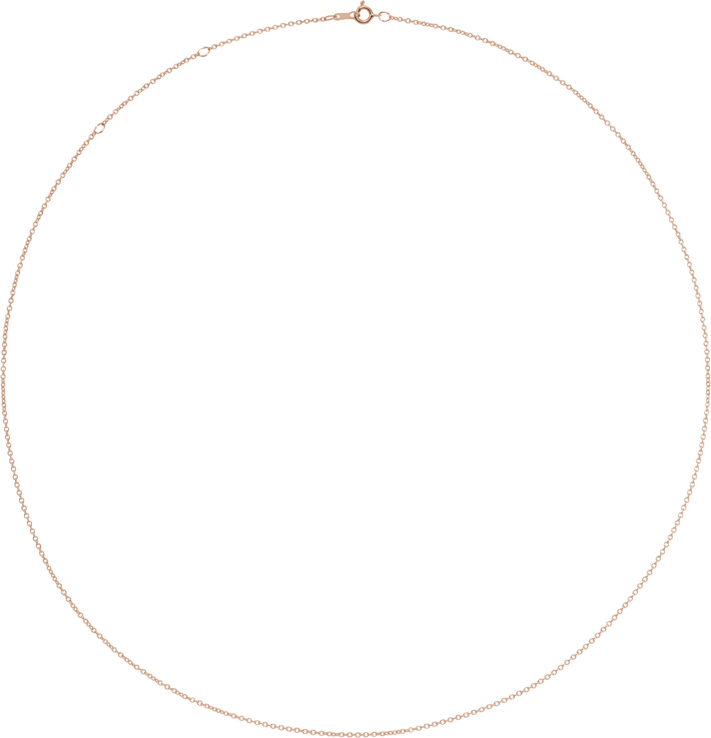14K Rose Gold 1 mm Adjustable Cable 16-18"Chain