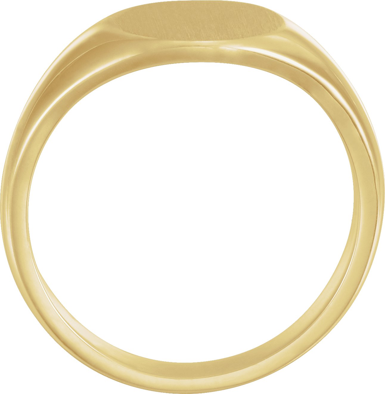 14K Yellow Gold 12.5x10.5 mm Oval Signet Ring