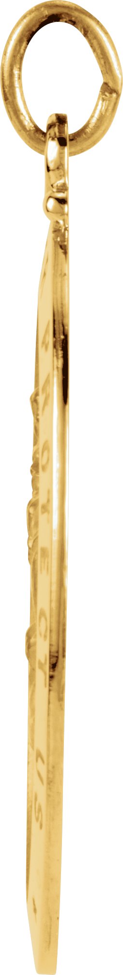 14K Yellow Gold 25x18 mm Oval St. Christopher Medal