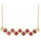 14K Yellow Natural Pink Tourmaline Bezel-Set Bar 16-18