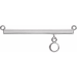Platinum 3 mm Round Bezel-Set Bar Necklace Center