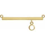 14K Yellow 3 mm Round Bezel-Set Bar Necklace Center