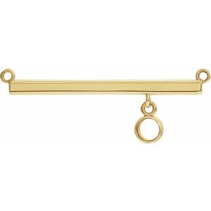 14K Yellow 3 mm Round Bezel-Set Bar Necklace Center