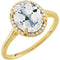 14K Yellow 10x8 mm Oval White Topaz & .06 CTW Diamond Ring