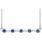 Sterling Silver Lab-Grown Blue Sapphire Bezel-Set Bar 18