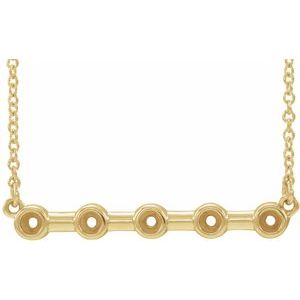 14K Yellow 2 mm Round Bezel-Set Bar 16" Necklace Mounting