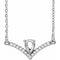 14K White 6x4 mm Pear .06 CTW Natural Diamond Semi-Set V 18