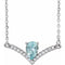 Sterling Silver Natural Aquamarine & .06 CTW Natural Diamond 16