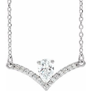Platinum 3/8 CTW Natural Diamond 18" Necklace
