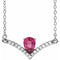 Sterling Silver Natural Pink Tourmaline & .06 CTW Natural Diamond 18