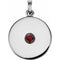 Platinum Natural Mozambique Garnet Disc Pendant