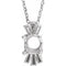 Sterling Silver 6 mm Round Accented Necklace Mounting