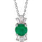 14K White Natural Emerald & 1/6 CTW Natural Diamond 16-18