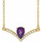 14K Yellow Natural Amethyst & .06 CTW Natural Diamond 18