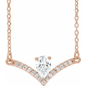 14K Rose 3/8 CTW Natural Diamond 18" Necklace