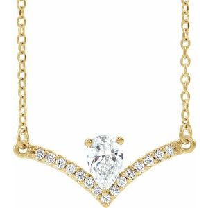 14K Yellow 3/8 CTW Natural Diamond 16" Necklace