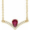 14K Yellow Natural Ruby & .06 CTW Natural Diamond 18