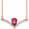 14K Rose Natural Pink Tourmaline & .06 CTW Natural Diamond 16