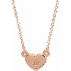 14K Rose Heart 16" Necklace Mounting
