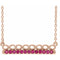 14K Rose Natural Ruby Infinity-Inspired Bar 16