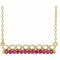 14K Yellow Natural Ruby Infinity-Inspired Bar 18
