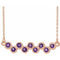 14K Rose Natural Amethyst Bezel-Set Bar 16-18