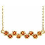 14K Yellow Natural Citrine Bezel-Set Bar 16-18" Necklace