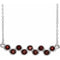 Sterling Silver Natural Mozambique Garnet Bezel-Set Bar 16-18