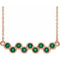 14K Rose Natural Emerald Bezel-Set Bar 16-18