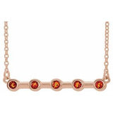 14K Rose Natural Citrine Bezel-Set Bar 18" Necklace
