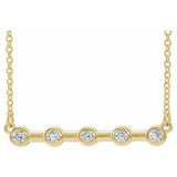 14K Yellow 1/6 CTW Natural Diamond Bezel-Set Bar 18" Necklace