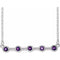 14K White Natural Amethyst Bezel-Set Bar 18