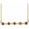 14K Yellow Natural Amethyst Bezel-Set Bar 16
