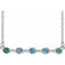 14K White Natural Blue Zircon Bezel-Set Bar 18