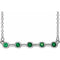 Platinum Lab-Grown Emerald Bezel-Set Bar 18