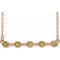 14K Rose Natural Peridot Bezel-Set Bar 18