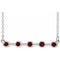 Sterling Silver Natural Mozambique Garnet Bezel-Set Bar 18