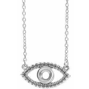 Platinum Accented Evil Eye 16" Necklace Mounting