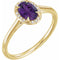 14K Yellow 7x5 mm Natural Amethyst & .03 CTW Natural Diamond Ring