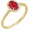 14K Yellow 7x5 mm Lab-Grown Ruby & .03 CTW Natural Diamond Ring