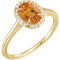 14K Yellow 8x6 mm Natural Citrine & .04 CTW Natural Diamond Ring