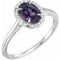 14K White 8x6 mm Lab-Grown Alexandrite & .04 CTW Natural Diamond Ring