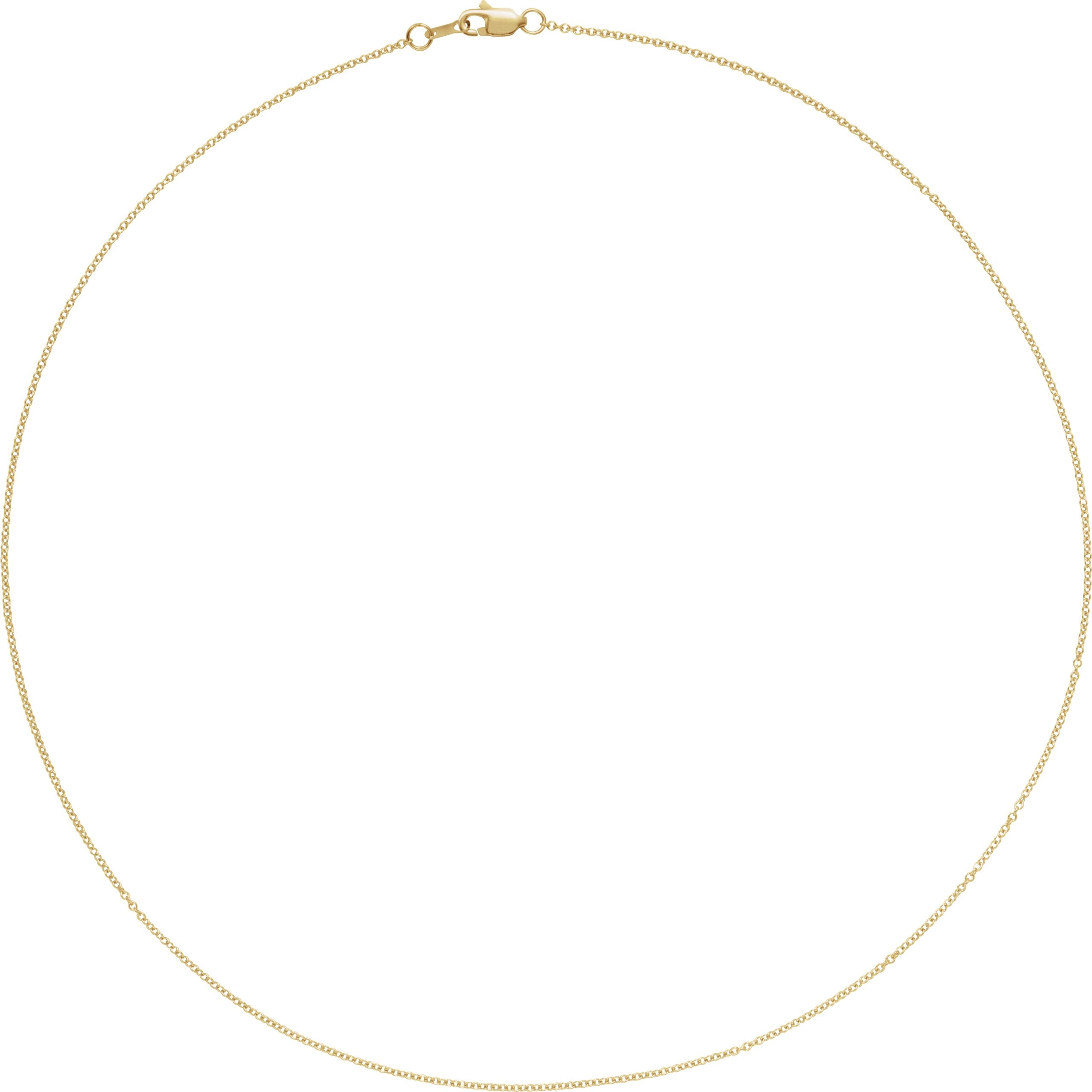 18K Yellow Gold 1 mm Cable 18" Chain