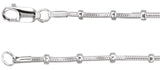 Sterling Silver 1 mm Beaded Snake 20" Chain