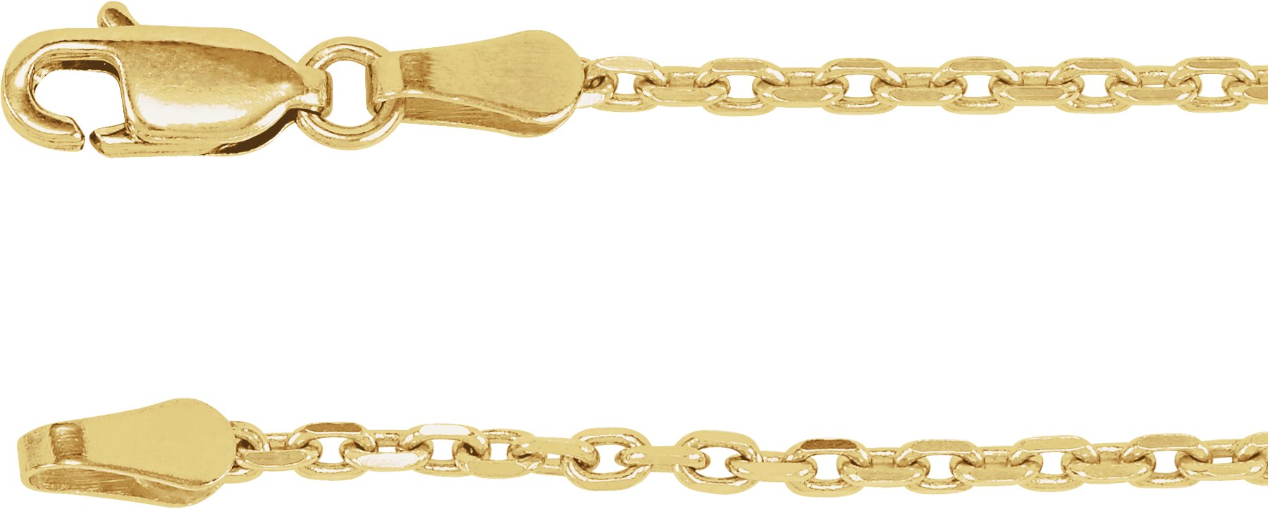 14K Yellow Gold 2 mm Diamond-Cut Cable 16" Chain