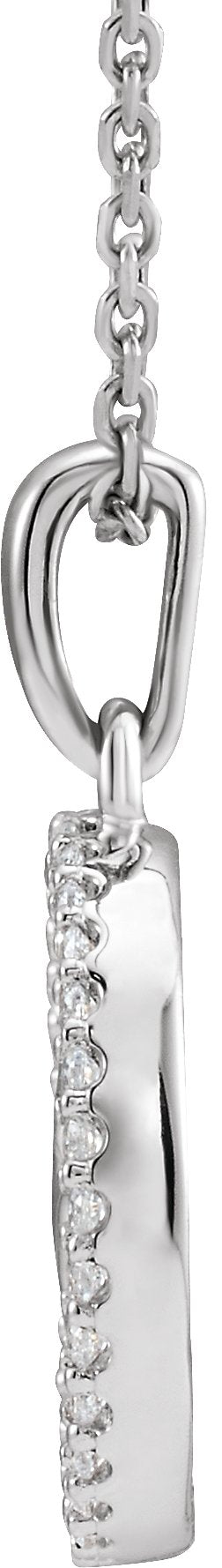 14K White Gold 1/5 CTW Natural Diamond Tree of Life 16-18" Necklace