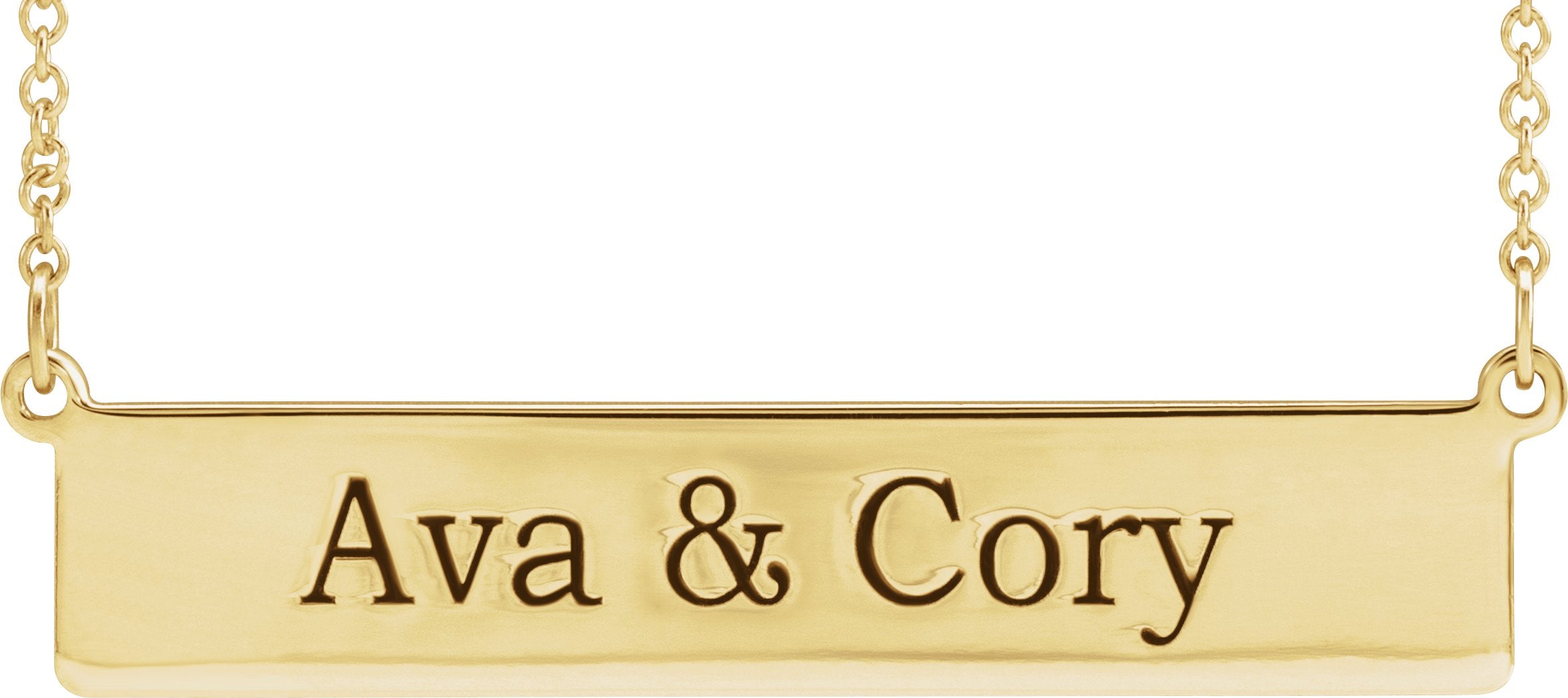 14K Yellow Gold Be Posh® Engravable Bar 17 1/2" Necklace