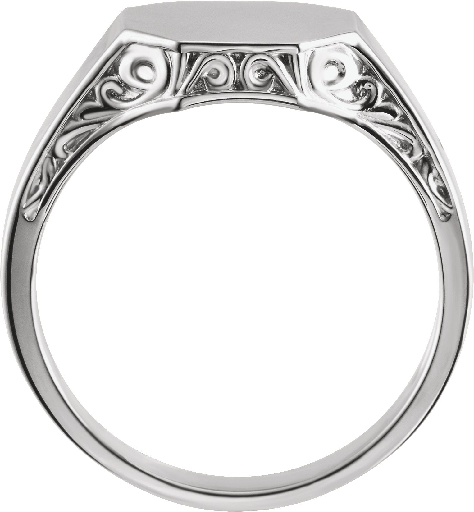 Sterling Silver 13x12 mm Octagon Signet Ring